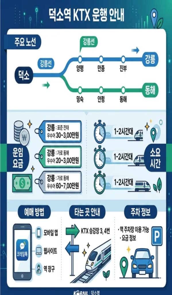 덕소역 KTX 및 광역교통 이용 안내 인포그래픽
